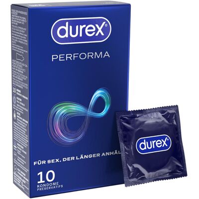 Durex Performa - condoom met vertragend glijmiddel - 10 stuks Durex Performa - condoom met vertragend glijmiddel - 10 stuks