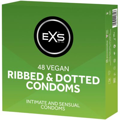 EXS Ribbed & Dotted - geribbelde, gestippelde condooms (48 stuks) EXS Ribbed & Dotted - geribbelde, gestippelde condooms (48 stuks)