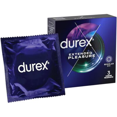 Durex Extended Pleasure - condoom met vertraagde werking - 56mm - 3 stuks Durex Extended Pleasure - condoom met vertraagde werking - 56mm - 3 stuks