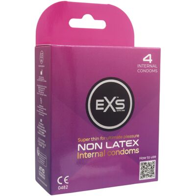 EXS inwendig condoom - latexvrije vrouwencondoom (4 stuks) EXS inwendig condoom - latexvrije vrouwencondoom (4 stuks)