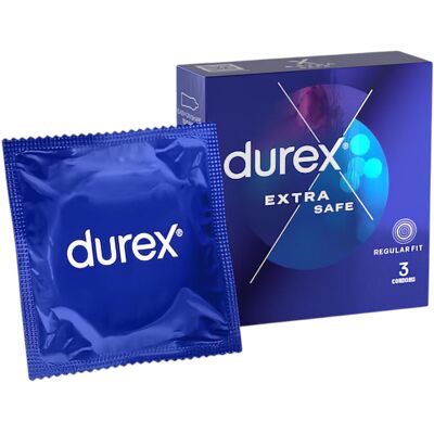 Durex Extra Safe - condoom - extra sterk - 3 stuks Durex Extra Safe - condoom - extra sterk - 3 stuks