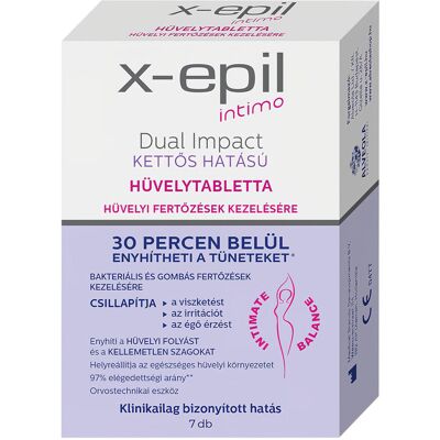 X-Epil Intimo Dual Impact - vaginale tabletten dubbele werking - 7 stuks X-Epil Intimo Dual Impact - vaginale tabletten dubbele werking - 7 stuks