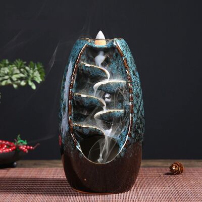 Minideal Aromatherapie Sier Wierookbrander Waterval Terugstromen - Backflow Incense Burner Feng Shui Decor Ornament Blauw Minideal Aromatherapie Sier Wierookbrander Waterval Terugstromen - Backflow Incense Burner Feng Shui Decor Ornament Blauw