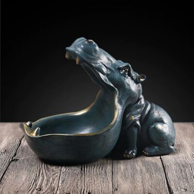 Ermakova Nijlpaard Beeld Sleutelhouder - Decor Miniatuur Ornament Hars Sculptuur Bureau Donkerblauw Ermakova Nijlpaard Beeld Sleutelhouder - Decor Miniatuur Ornament Hars Sculptuur Bureau Donkerblauw