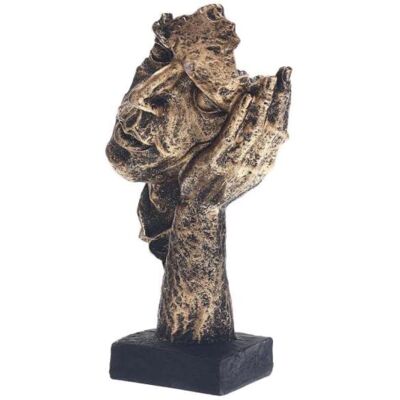 Stuff Certified® Noors Sculptuur Abstract - Luisteren Decor Standbeeld Ornament Hars Tuin Bureau Goud Stuff Certified® Noors Sculptuur Abstract - Luisteren Decor Standbeeld Ornament Hars Tuin Bureau Goud