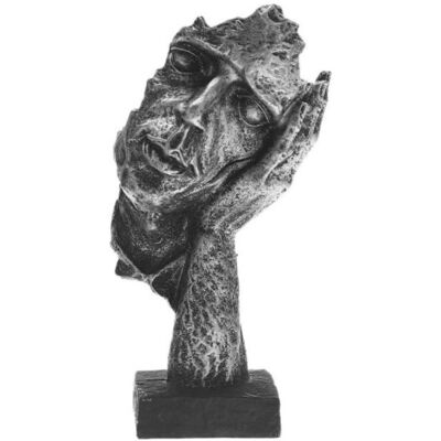 Stuff Certified® Noors Sculptuur Abstract - Luisteren Decor Standbeeld Ornament Hars Tuin Bureau Zilver Stuff Certified® Noors Sculptuur Abstract - Luisteren Decor Standbeeld Ornament Hars Tuin Bureau Zilver