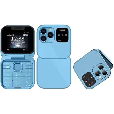 SERVO I16 Pro Mini Vouwbare Telefoon - 1.77 inch HD Scherm - Dual SIM - 1000mAh Batterij - Blauw SERVO I16 Pro Mini Vouwbare Telefoon - 1.77 inch HD Scherm - Dual SIM - 1000mAh Batterij - Blauw