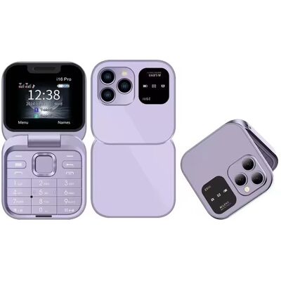 SERVO I16 Pro Mini Vouwbare Telefoon - 1.77 inch HD Scherm - Dual SIM - 1000mAh Batterij - Paars SERVO I16 Pro Mini Vouwbare Telefoon - 1.77 inch HD Scherm - Dual SIM - 1000mAh Batterij - Paars