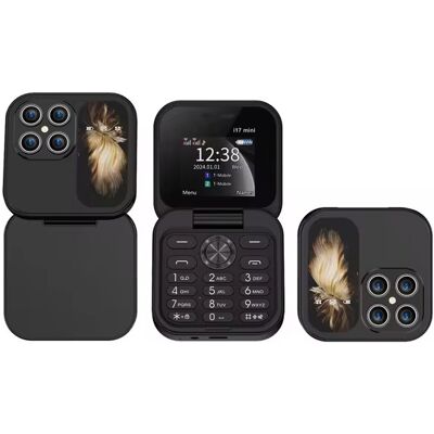 SERVO I17 Mini Vouwbare Telefoon - 1.77 inch HD Scherm - Dual SIM - 1000mAh Batterij - Zwart SERVO I17 Mini Vouwbare Telefoon - 1.77 inch HD Scherm - Dual SIM - 1000mAh Batterij - Zwart
