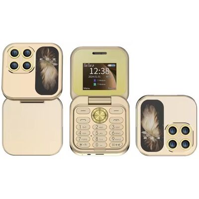 SERVO I17 Mini Vouwbare Telefoon - 1.77 inch HD Scherm - Dual SIM - 1000mAh Batterij - Goud SERVO I17 Mini Vouwbare Telefoon - 1.77 inch HD Scherm - Dual SIM - 1000mAh Batterij - Goud