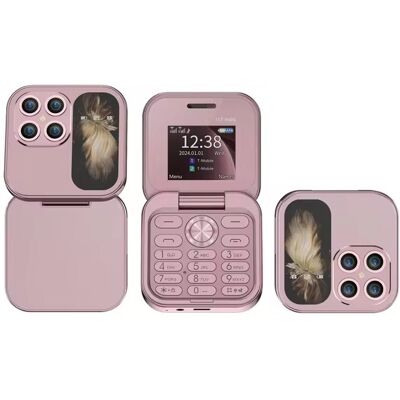 SERVO I17 Mini Vouwbare Telefoon - 1.77 inch HD Scherm - Dual SIM - 1000mAh Batterij - Roze SERVO I17 Mini Vouwbare Telefoon - 1.77 inch HD Scherm - Dual SIM - 1000mAh Batterij - Roze