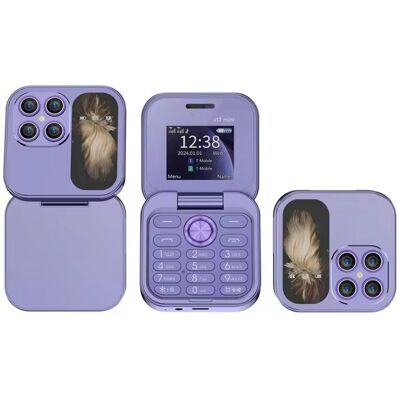 SERVO I17 Mini Vouwbare Telefoon - 1.77 inch HD Scherm - Dual SIM - 1000mAh Batterij - Paars SERVO I17 Mini Vouwbare Telefoon - 1.77 inch HD Scherm - Dual SIM - 1000mAh Batterij - Paars