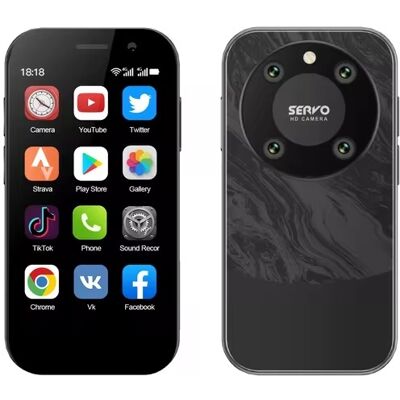 SERVO King 9000 Mini Smartphone - 2 GB RAM - 16 GB Opslag - 5 MP Camera - 2000mAh Batterij - Zwart SERVO King 9000 Mini Smartphone - 2 GB RAM - 16 GB Opslag - 5 MP Camera - 2000mAh Batterij - Zwart