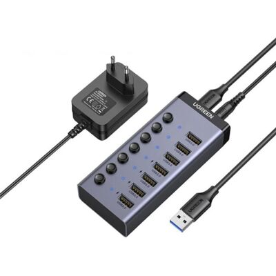 UGREEN 7 in 1 USB-C Hub - Compatibel met Macbook Pro / Air - USB 3.0 Data Overdracht Splitter Blauw UGREEN 7 in 1 USB-C Hub - Compatibel met Macbook Pro / Air - USB 3.0 Data Overdracht Splitter Blauw