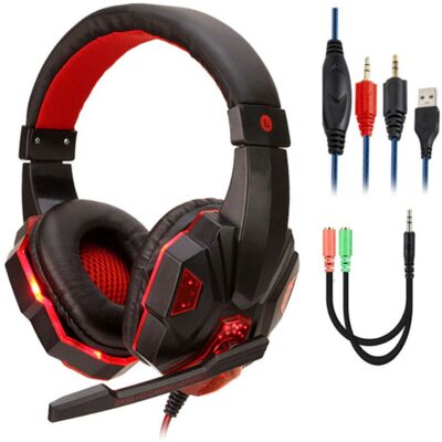 Stuff Certified® Bass HD Gaming Headset Stereo Koptelefoon Headphones met Microfoon voor PlayStation 4 / PC Rood Stuff Certified® Bass HD Gaming Headset Stereo Koptelefoon Headphones met Microfoon voor PlayStation 4 / PC Rood