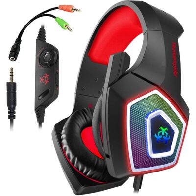 Hunterspider V1 Gaming Headset Stereo Koptelefoon Headphones met Microfoon voor PlayStation 4 / PC / Xbox Rood Hunterspider V1 Gaming Headset Stereo Koptelefoon Headphones met Microfoon voor PlayStation 4 / PC / Xbox Rood