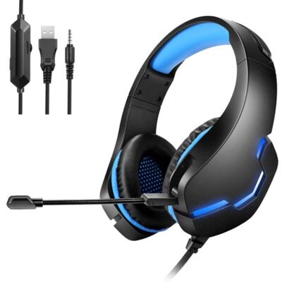 Yulass Stereo Gaming Koptelefoon voor Playstation 4 en 5 / Xbox / PC - Headset Headphones met Microfoon Blauw Yulass Stereo Gaming Koptelefoon voor Playstation 4 en 5 / Xbox / PC - Headset Headphones met Microfoon Blauw