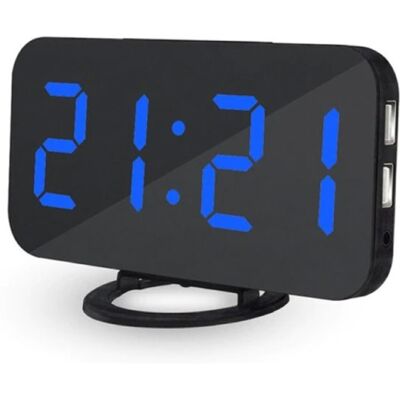 July's Song Multifunctionele Digitale LED Klok - Wekker Spiegel Alarm Snooze Helderheid Aanpassing Blauw July's Song Multifunctionele Digitale LED Klok - Wekker Spiegel Alarm Snooze Helderheid Aanpassing Blauw