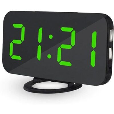 July's Song Multifunctionele Digitale LED Klok - Wekker Spiegel Alarm Snooze Helderheid Aanpassing Groen July's Song Multifunctionele Digitale LED Klok - Wekker Spiegel Alarm Snooze Helderheid Aanpassing Groen