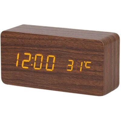 July's Song Houten Digitale LED Klok - Wekker Alarm Snooze Temperatuur Helderheid Aanpassing Bruin July's Song Houten Digitale LED Klok - Wekker Alarm Snooze Temperatuur Helderheid Aanpassing Bruin