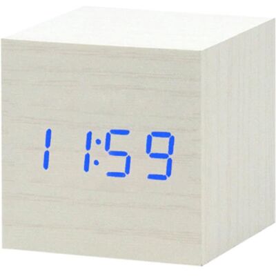 July's Song Houten Digitale LED Klok - Wekker Alarm Snooze Helderheid Aanpassing Wit July's Song Houten Digitale LED Klok - Wekker Alarm Snooze Helderheid Aanpassing Wit