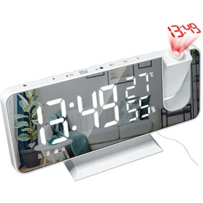Urijk Multifunctionele Digitale LED Klok - Wekker Spiegel Alarm Snooze Helderheid Aanpassing Wit Urijk Multifunctionele Digitale LED Klok - Wekker Spiegel Alarm Snooze Helderheid Aanpassing Wit