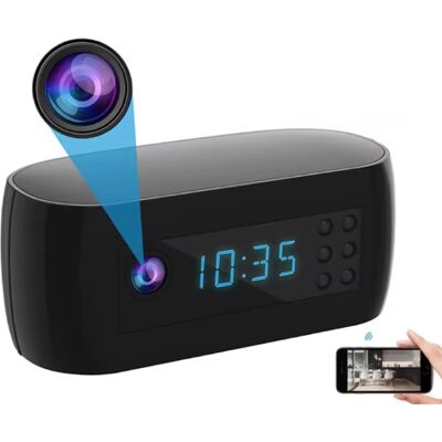 CUGUU Camera Wekker - 4K WiFi Klok - Smart Home Security Night Vision Motion Detection - Zwart CUGUU Camera Wekker - 4K WiFi Klok - Smart Home Security Night Vision Motion Detection - Zwart