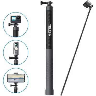 TELESIN Koolstofvezel Selfie Stick 1,2 Meter - Intrekbare Vlog Statief Monopod Selfiestick - Zwart TELESIN Koolstofvezel Selfie Stick 1,2 Meter - Intrekbare Vlog Statief Monopod Selfiestick - Zwart