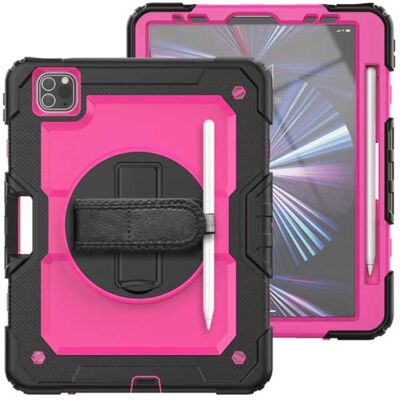 R-JUST Armor Hoesje voor iPad Air 3 Pro (10.5") met Kickstand / Polsband / Pennenhouder - Heavy Duty Cover Case Roze R-JUST Armor Hoesje voor iPad Air 3 Pro (10.5") met Kickstand / Polsband / Pennenhouder - Heavy Duty Cover Case Roze