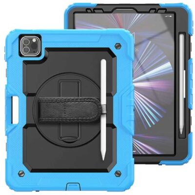 R-JUST Armor Hoesje voor iPad Air 2 Pro (9.7") met Kickstand / Polsband / Pennenhouder - Heavy Duty Cover Case Blauw R-JUST Armor Hoesje voor iPad Air 2 Pro (9.7") met Kickstand / Polsband / Pennenhouder - Heavy Duty Cover Case Blauw