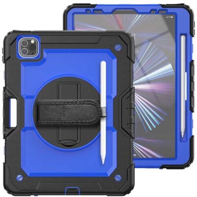 R-JUST Armor Hoesje voor iPad Air 3 Pro (10.5") met Kickstand / Polsband / Pennenhouder - Heavy Duty Cover Case Donkerblauw R-JUST Armor Hoesje voor iPad Air 3 Pro (10.5") met Kickstand / Polsband / Pennenhouder - Heavy Duty Cover Case Donkerblauw