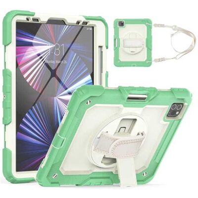 R-JUST Armor Hoesje voor iPad Pro 12.9" (2018) met Kickstand / Polsband / Pennenhouder - Heavy Duty Cover Case Groen R-JUST Armor Hoesje voor iPad Pro 12.9" (2018) met Kickstand / Polsband / Pennenhouder - Heavy Duty Cover Case Groen