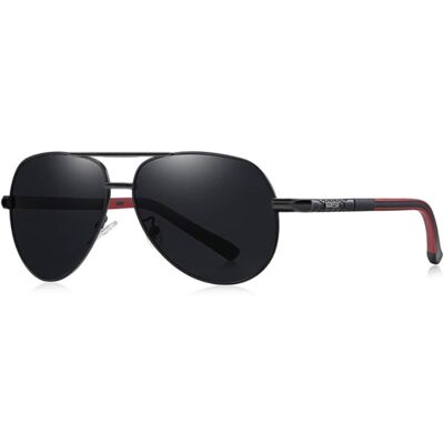 Barcur Vintage Shades Zonnebril - Roestvrij Staal Legering Pilotenbril met UV400 en Polarisatie Filter voor Mannen - Zwart Barcur Vintage Shades Zonnebril - Roestvrij Staal Legering Pilotenbril met UV400 en Polarisatie Filter voor Mannen - Zwart