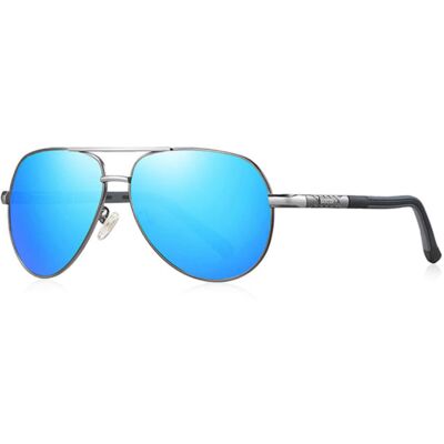 Barcur Vintage Shades Zonnebril - Roestvrij Staal Legering Pilotenbril met UV400 en Polarisatie Filter voor Mannen - Blauw Barcur Vintage Shades Zonnebril - Roestvrij Staal Legering Pilotenbril met UV400 en Polarisatie Filter voor Mannen - Blauw