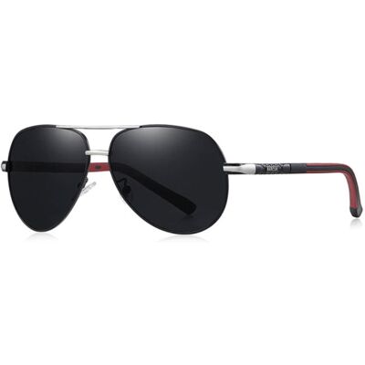 Barcur Vintage Shades Zonnebril - Roestvrij Staal Legering Pilotenbril met UV400 en Polarisatie Filter voor Mannen - Zwart-Zilver Barcur Vintage Shades Zonnebril - Roestvrij Staal Legering Pilotenbril met UV400 en Polarisatie Filter voor Mannen - Zwart-Zilver