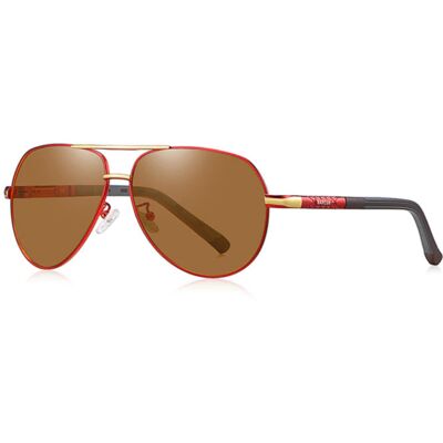 Barcur Vintage Shades Zonnebril - Roestvrij Staal Legering Pilotenbril met UV400 en Polarisatie Filter voor Mannen - Bruin Barcur Vintage Shades Zonnebril - Roestvrij Staal Legering Pilotenbril met UV400 en Polarisatie Filter voor Mannen - Bruin