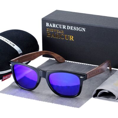 Barcur Zonnebril Walnoot Hout - UV400 en Polarisatie Filter voor Mannen en Vrouwen - Paars Barcur Zonnebril Walnoot Hout - UV400 en Polarisatie Filter voor Mannen en Vrouwen - Paars