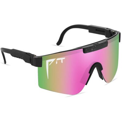 PIT VIPER Gepolariseerde Zonnebril - Fiets Ski Sport Bril Shades UV400 Roze Groen PIT VIPER Gepolariseerde Zonnebril - Fiets Ski Sport Bril Shades UV400 Roze Groen