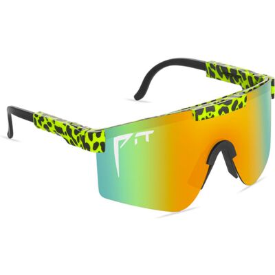 PIT VIPER Gepolariseerde Zonnebril - Fiets Ski Sport Bril Shades UV400 Luipaard Oranje Groen PIT VIPER Gepolariseerde Zonnebril - Fiets Ski Sport Bril Shades UV400 Luipaard Oranje Groen
