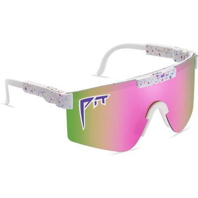 PIT VIPER Gepolariseerde Zonnebril - Fiets Ski Sport Bril Shades UV400 Wit Roze Groen PIT VIPER Gepolariseerde Zonnebril - Fiets Ski Sport Bril Shades UV400 Wit Roze Groen