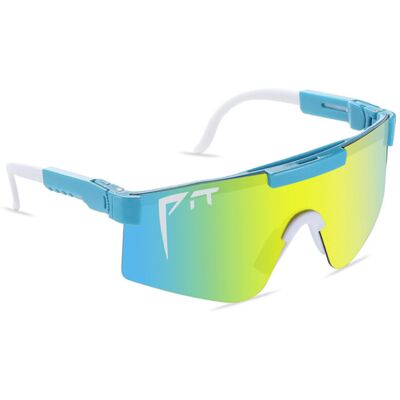 PIT VIPER Gepolariseerde Zonnebril - Fiets Ski Sport Bril Shades UV400 Blauw Geel PIT VIPER Gepolariseerde Zonnebril - Fiets Ski Sport Bril Shades UV400 Blauw Geel