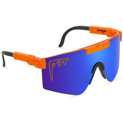 PIT VIPER Gepolariseerde Zonnebril - Fiets Ski Sport Bril Shades UV400 Oranje Blauw PIT VIPER Gepolariseerde Zonnebril - Fiets Ski Sport Bril Shades UV400 Oranje Blauw