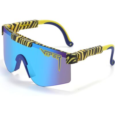 PIT VIPER Gepolariseerde Zonnebril - Fiets Ski Sport Bril Shades UV400 Tijger Blauw PIT VIPER Gepolariseerde Zonnebril - Fiets Ski Sport Bril Shades UV400 Tijger Blauw