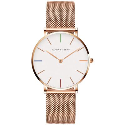 Hannah Martin Dames Horloge - Anoloog Uurwerk Mesh Bandje voor Vrouwen - B36-WFF Hannah Martin Dames Horloge - Anoloog Uurwerk Mesh Bandje voor Vrouwen - B36-WFF