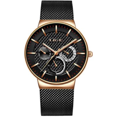 Lige Luxe Horloge Heren - Anoloog Kwarts Uurwerk voor Mannen Goud Lige Luxe Horloge Heren - Anoloog Kwarts Uurwerk voor Mannen Goud