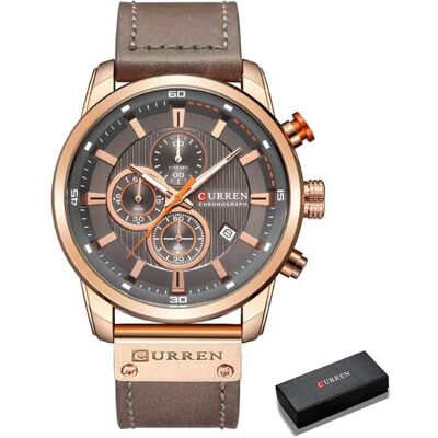 Curren Luxe Horloge voor Heren met Leren Band - Kwarts Sport Chronograaf Polshorloge Grijs Curren Luxe Horloge voor Heren met Leren Band - Kwarts Sport Chronograaf Polshorloge Grijs