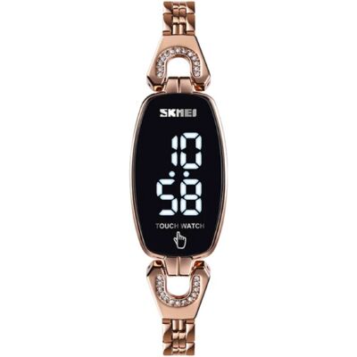 SKMEI Diamant Horloge voor Vrouwen - Digitaal LED Uurwerk Touch Screen Waterdicht Rose Gold SKMEI Diamant Horloge voor Vrouwen - Digitaal LED Uurwerk Touch Screen Waterdicht Rose Gold