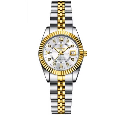 Poedagar Luxe Elegant Horloge voor Dames - Modieus Kwarts Uurwerk Roestvrij Staal - Goud Wit Poedagar Luxe Elegant Horloge voor Dames - Modieus Kwarts Uurwerk Roestvrij Staal - Goud Wit