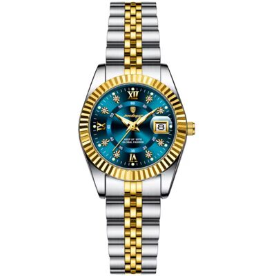 Poedagar Luxe Elegant Horloge voor Dames - Modieus Kwarts Uurwerk Roestvrij Staal - Goud Blauw Poedagar Luxe Elegant Horloge voor Dames - Modieus Kwarts Uurwerk Roestvrij Staal - Goud Blauw