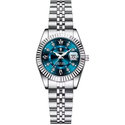 Poedagar Luxe Elegant Horloge voor Dames - Modieus Kwarts Uurwerk Roestvrij Staal - Zilver Blauw Poedagar Luxe Elegant Horloge voor Dames - Modieus Kwarts Uurwerk Roestvrij Staal - Zilver Blauw